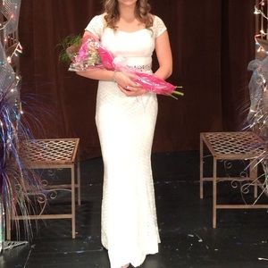 Sparkly White Formal Dress Size 7